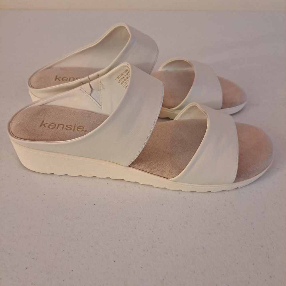 Kensie Endy Comfort Wedge‎ Sandals 11M Cream Excellent Platform 1183-378-B14